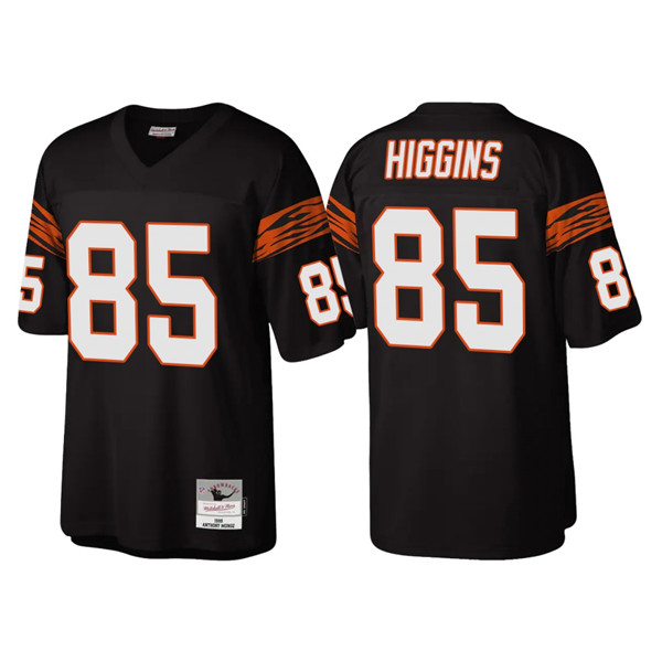Men's Cincinnati Bengals #85 Tee Higgins Black Throwback Legacy Stitched Jersey Men's Cincinnati Bengals #85 Tee Higgins Black Throwback Legacy Stitched Jersey